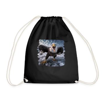 Aulne pygargue à tête blanche oiseau aigle pierre - Sac de sport léger - noir - Devant