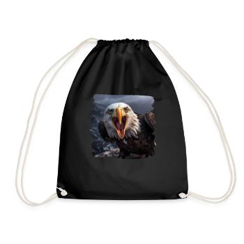 Aulne pygargue à tête blanche oiseau aigle pierre - Sac de sport léger - noir - Devant