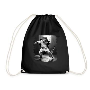 Cats Cat Cat Lover Funny Cats - Drawstring Bag - black - Front