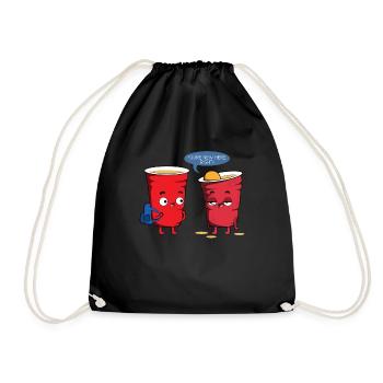 Beerpong - Turnbeutel - Schwarz - Vorne