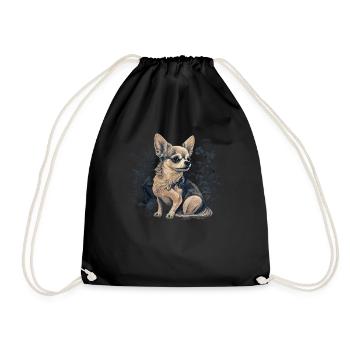 Chihuahua | Puppy Mom Funny Dog Cute Beautiful - Drawstring Bag - black - Front