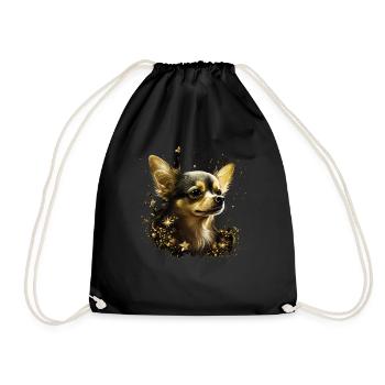 Chihuahua - Cute and beautiful coloured Dog Love - Drawstring Bag - black - Front