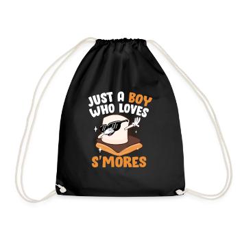Men Dabbing Marshmallow Camper Just A Boy Who Love - Turnbeutel - Schwarz - Vorne