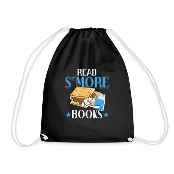 Read Smore Books Men Campfire Camping Camper - Drawstring Bag - black - Front