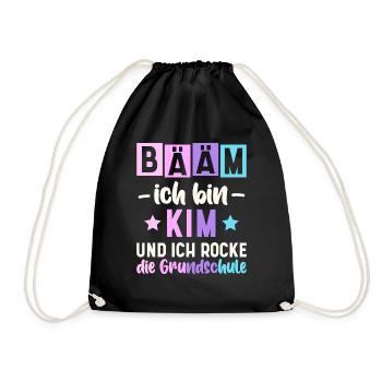 Name Kim Geschenk Grundschule - Turnbeutel - Schwarz - Vorne
