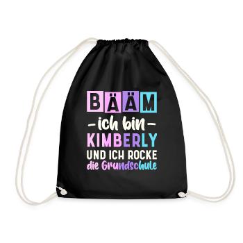 Name Kimberly Geschenk Grundschule - Turnbeutel - Schwarz - Vorne
