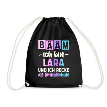 Name Lara Geschenk Grundschule - Turnbeutel - Schwarz - Vorne