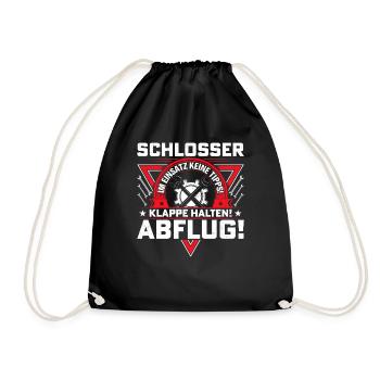 Schlosser Tipps Schlosserei Geschenkidee - Turnbeutel - Schwarz - Vorne