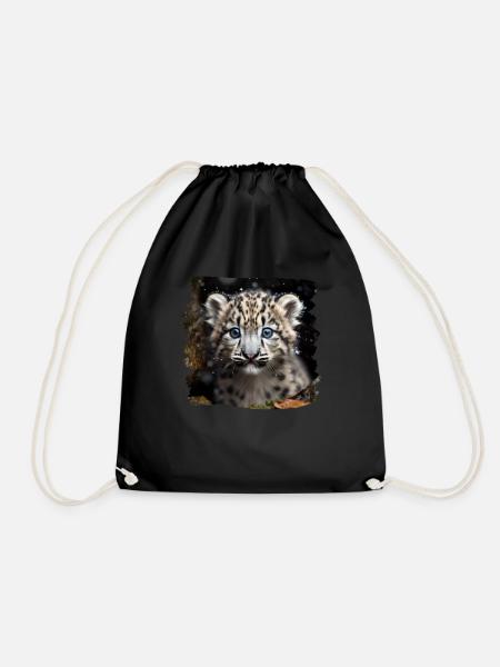 Snow Leopard Snow Leopard - Drawstring Bag - black