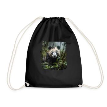 Pandas realistic Panda Großer Panda - Turnbeutel - Schwarz - Vorne