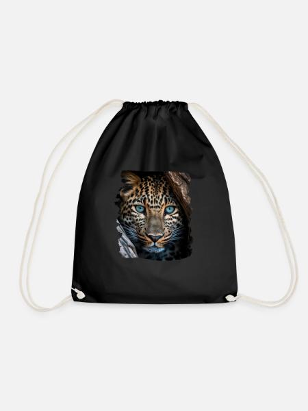 Leoparden Leoparde realistic Leopard - Turnbeutel - Schwarz