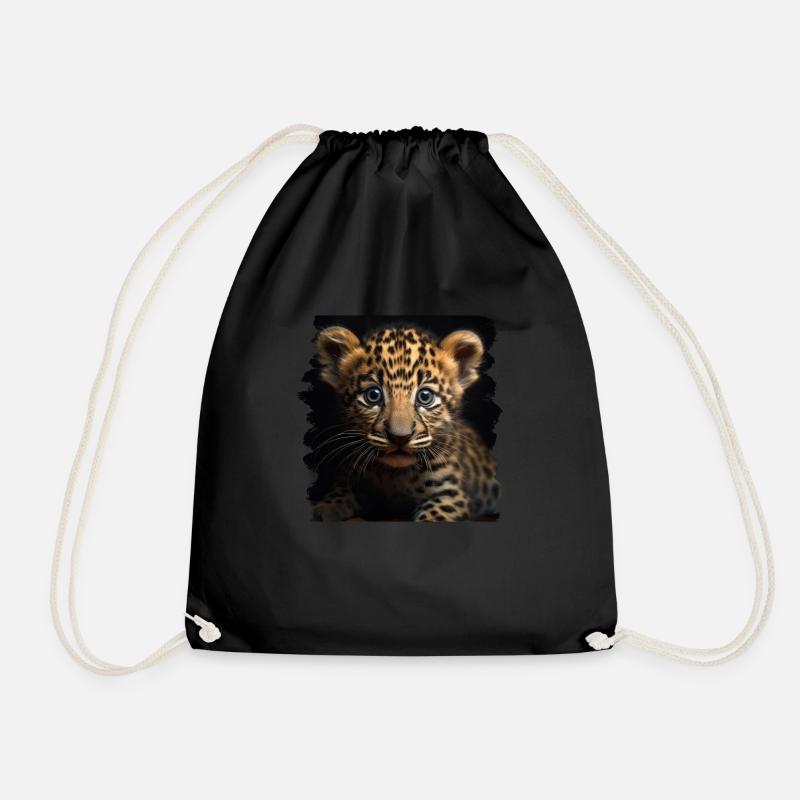 Leoparden Leoparde realistic Leopard - Turnbeutel - Schwarz