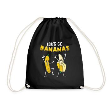 Frieden Lustige Banane Meme Lass uns Bananen gehen - Turnbeutel - Schwarz - Vorne
