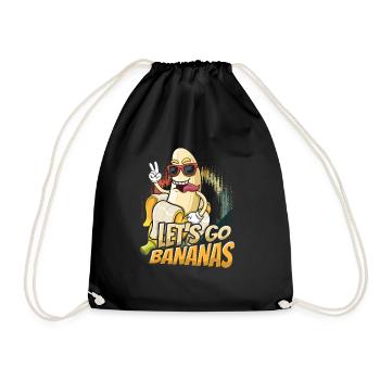 Happy Crazy Banana Meme Let Us Go Banana - Drawstring Bag - black - Front