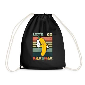 Tolles lustiges Bananen-Meme Lass uns Bananen gehen - Turnbeutel - Schwarz - Vorne