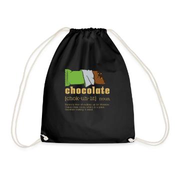 Chocolate noun - Drawstring Bag - black - Front