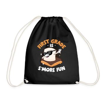 First Grade Is Smore Fun Camping Dabbing Marshmall - Turnbeutel - Schwarz - Vorne
