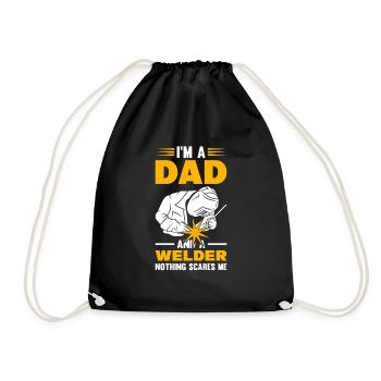 I'm A Dad And A Welder Nothing Scares Me - Drawstring Bag - black - Front
