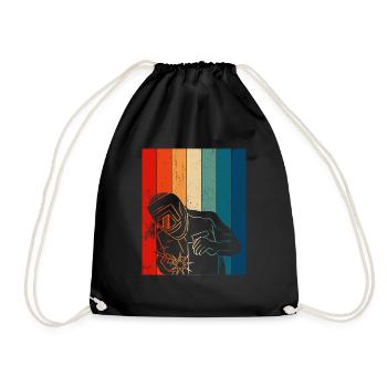 Retro Welder Vintage Welder - Drawstring Bag - black - Front
