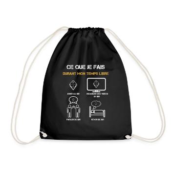 jdr temps libre humour - Sac de sport léger - noir - Devant