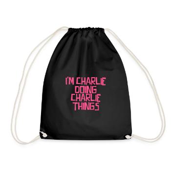 I'm Charlie doing Charlie things - Turnbeutel - Schwarz - Vorne
