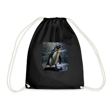 Pinguine realistic Pinguin - Turnbeutel - Schwarz - Vorne