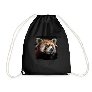 Little Panda realistic Red Panda Pandas - Drawstring Bag - black - Front