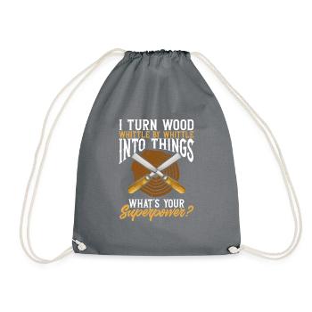 Woodworking carving carpenter - Drawstring Bag - grey - Front