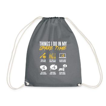 Woodworking carving carpenter - Drawstring Bag - grey - Front