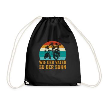 Wie der Vater so der Sohn Motocross - Turnbeutel - Schwarz - Vorne