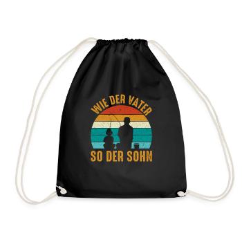 Wie der Vater so der Sohn Angeln - Turnbeutel - Schwarz - Vorne