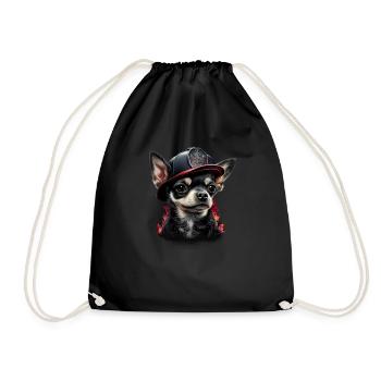 Chihuahua - Feuerwehrmann Feuerwehr Hund Männer - Turnbeutel - Schwarz - Vorne