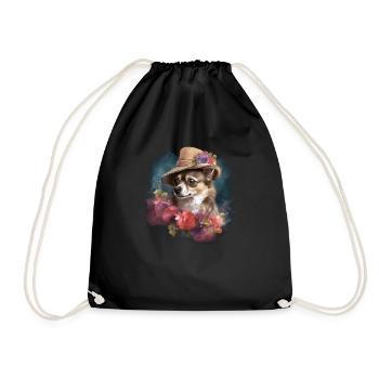 Chihuahua - Dame Anglaise Robe Chien - Sac de sport léger - noir - Devant