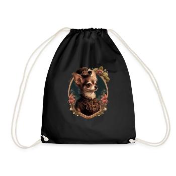 Chihuahua - Dame Anglaise Robe Chien - Sac de sport léger - noir - Devant