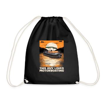 This Guy Loves Motorboating Pontoon King Funny - Turnbeutel - Schwarz - Vorne