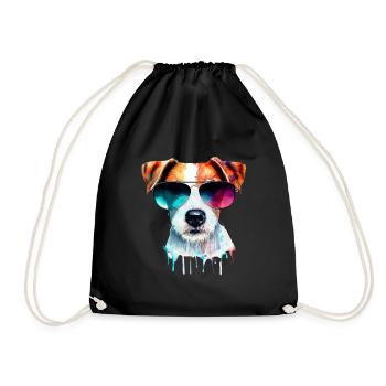 Jack Russell Terrier - Turnbeutel - Schwarz - Vorne