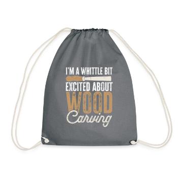Woodworking carving carpenter - Drawstring Bag - grey - Front