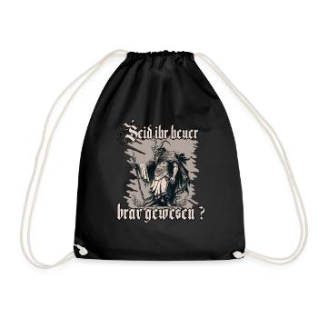 Traditionelles Krampus T-Shirt für Weihnachten - Turnbeutel - Schwarz - Vorne