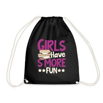 Camping Women Marshmallow Camper Girls Have Smore - Drawstring Bag - black - Front