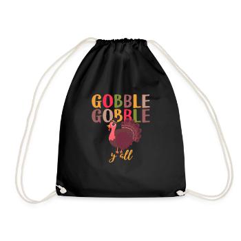 Gobble Gobble Yall Mignon Happy Turkey Day Drôle - Sac de sport léger - noir - Devant
