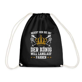 Reicht Mir Die Ski Der König Will Langlauf Fahren - Turnbeutel - Schwarz - Vorne