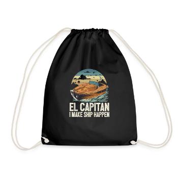 El Capitan Je fais du pontonnage un navire - Sac de sport léger - noir - Devant