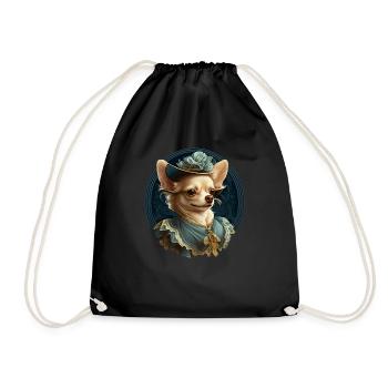 Chihuahua - Englische Dame Frauen Kleid Hund - Turnbeutel - Schwarz - Vorne