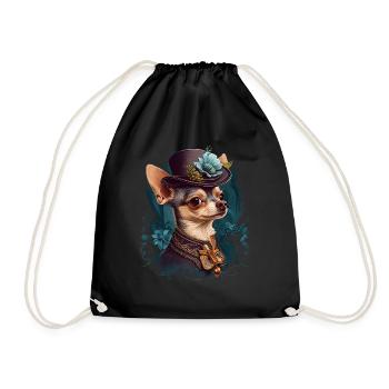 Chihuahua - Dame Anglaise Robe Chien - Sac de sport léger - noir - Devant