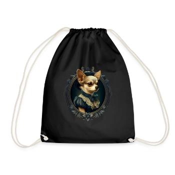 Chihuahua - Dame Anglaise Robe Chien - Sac de sport léger - noir - Devant