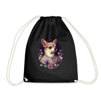 Chihuahua - Dame Anglaise Robe Chien - Sac de sport léger - noir - Devant