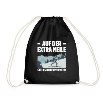 Auf Der Extra Meile Gibt Es Keinen Verkehr Skilang - Turnbeutel - Schwarz - Vorne