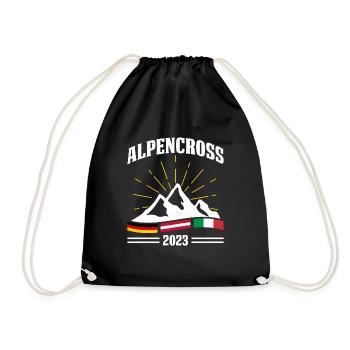 Alpenüberquerung Für Alpenüberquerer Wanderin Wand - Turnbeutel - Schwarz - Vorne