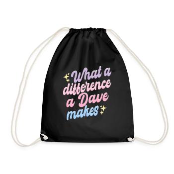 What A Difference A Dave Makes - Drawstring Bag - black - Front