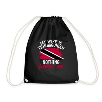 Trinidad and Tobago flag - Drawstring Bag - black - Front